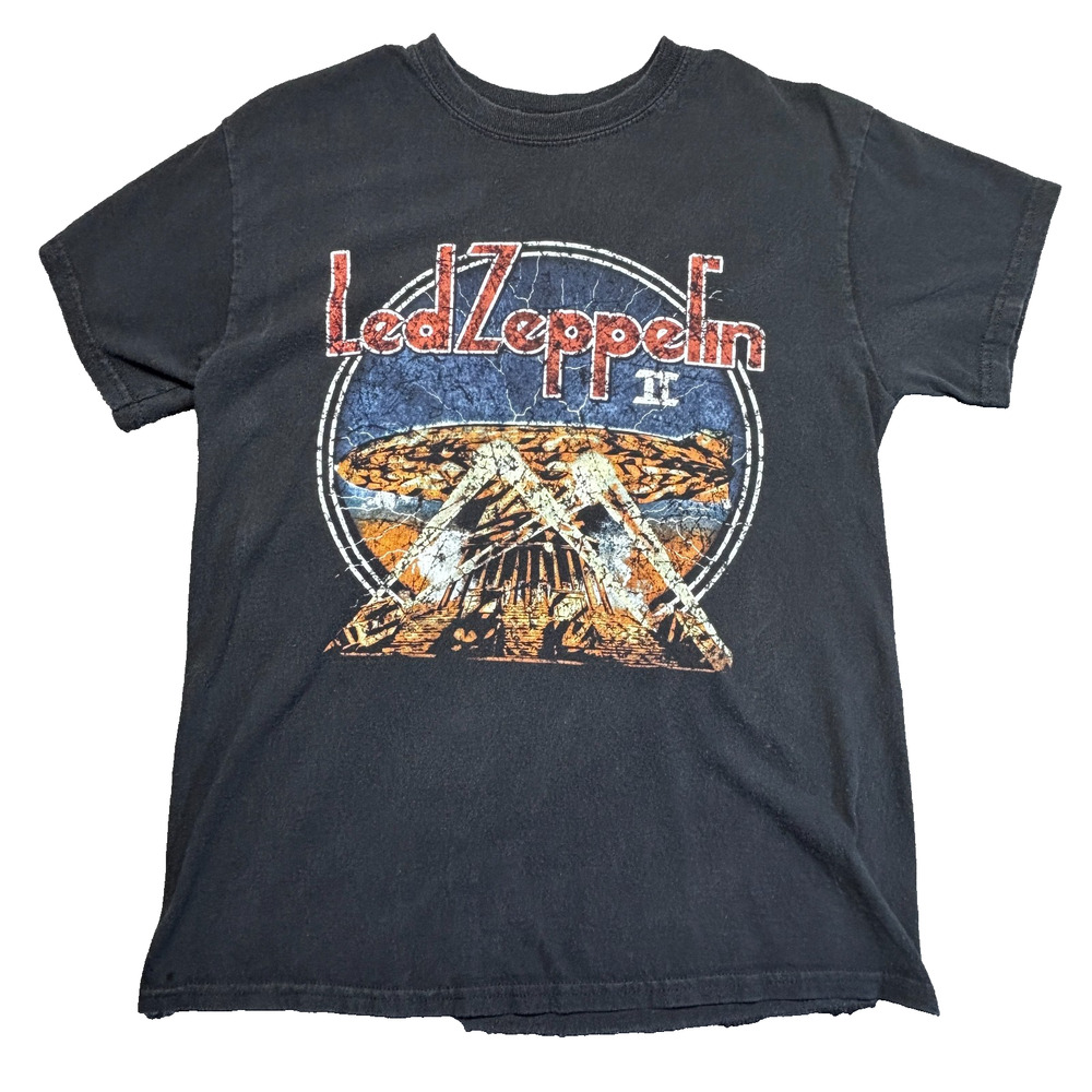 Led Zeppelin II Distressed Band T Shirt Black Men’s Small